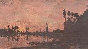 Charles-Francois Daubigny Sonnenuntergang an der Oise oil painting on canvas